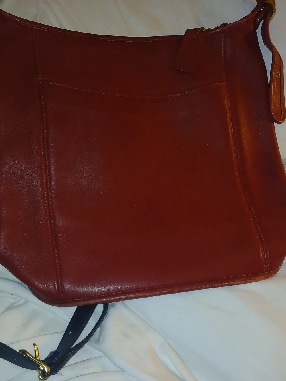 Vintage Coach Leather Shoulder Bag in Red